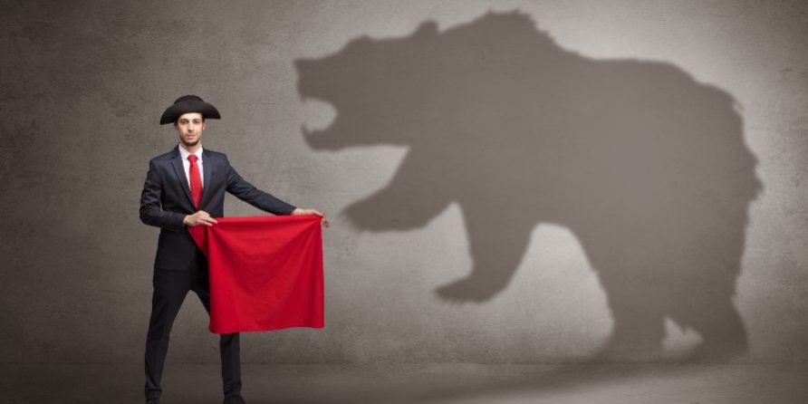 toreador business man with a bear | change trading strategy in a bear market