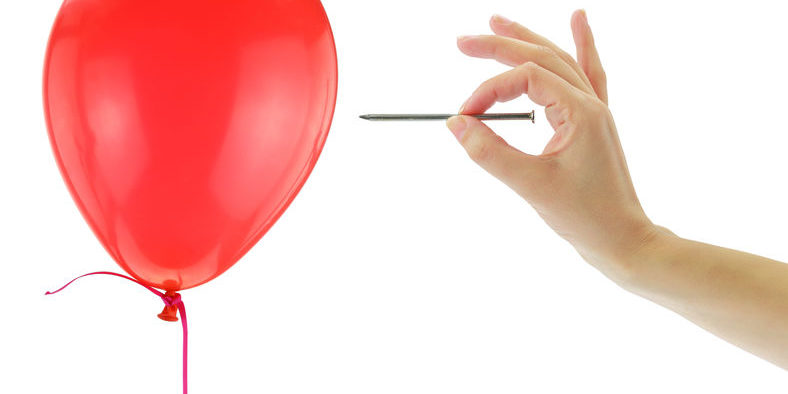 stock market bubble | popping a balloon