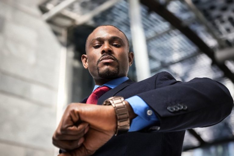 businessman looking at his watch | patience in options trading