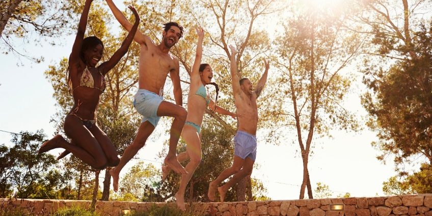 people jumping in a pool | bear market rally