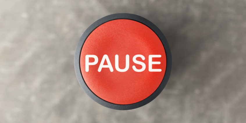 pause button | pause your trading strategy
