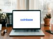 Coinbase name on laptop screen | bearish trades in Coinbase